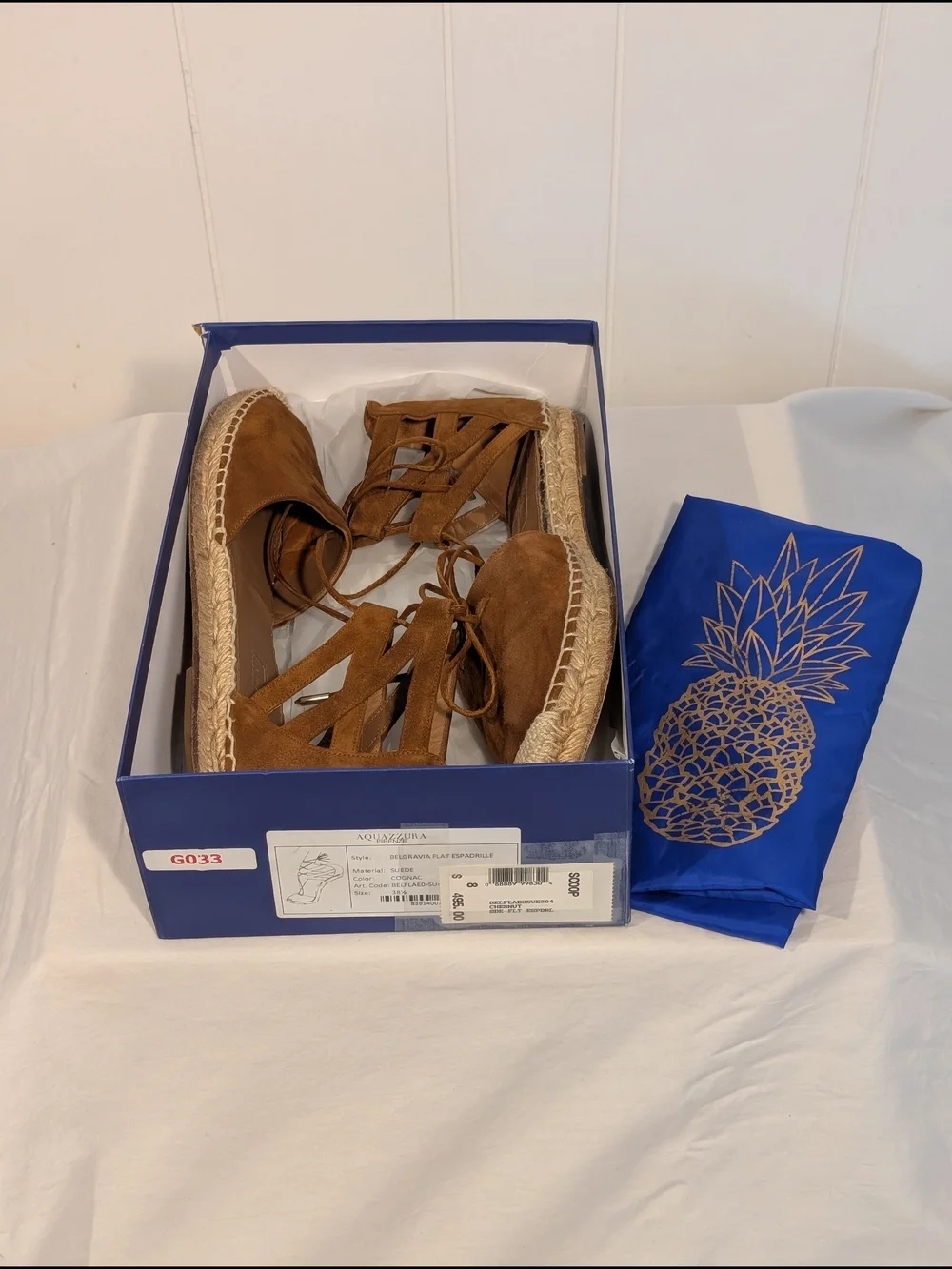 Aquazzura Brown Suede Lace-Up Espadrilles
